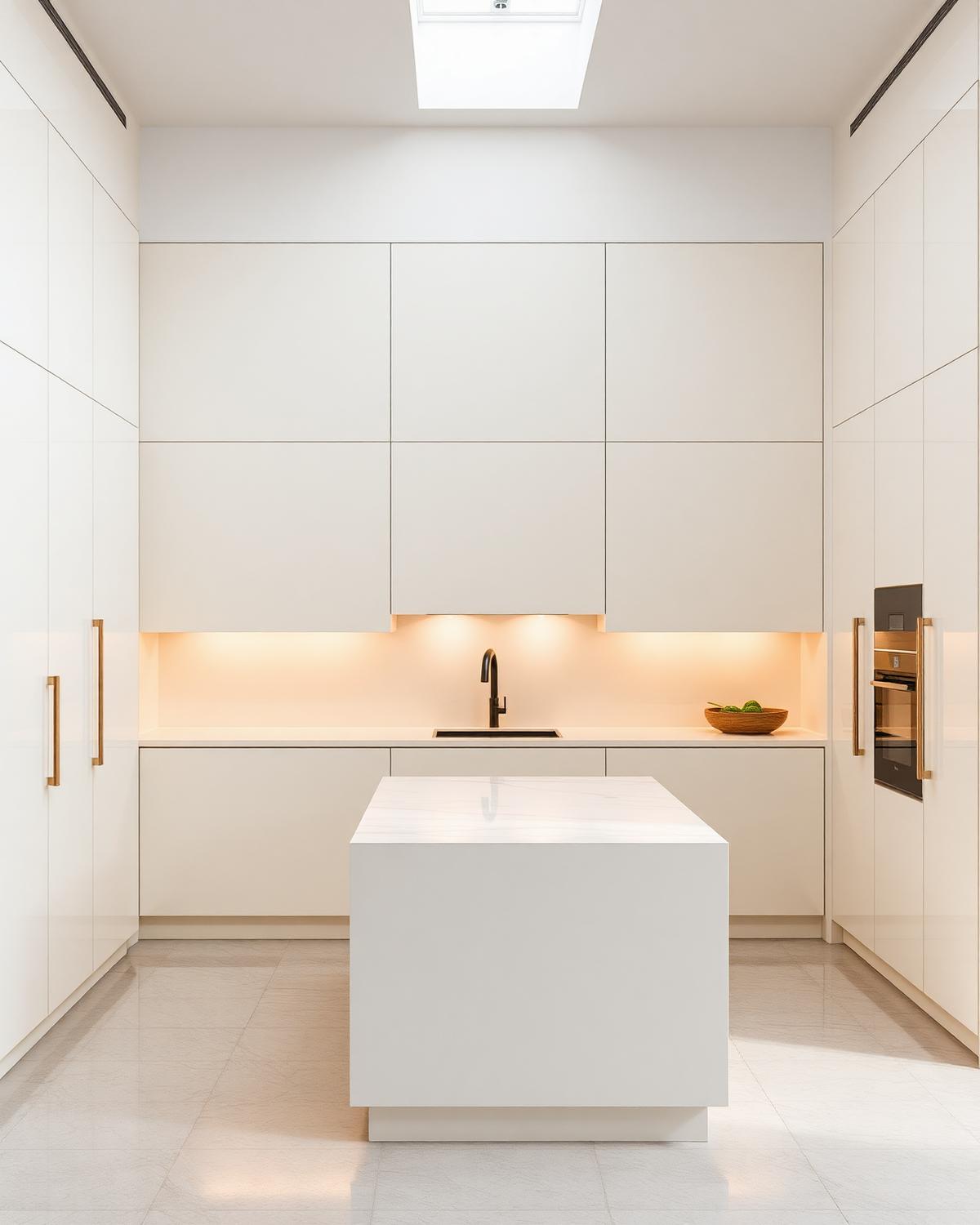 Gallery House: Minimal Ivory kitchen in Janak Puri, Delhi